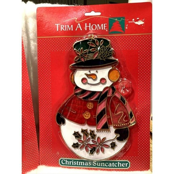 2 VINTAGE CHRISTMAS SUNCATCHER ANGEL SINGING JINGLE BELL 9" FROSTY SNOWMAN  NEW - Picture 3 of 6